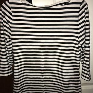 Black & White striped boatneck, Quarter-sleeve